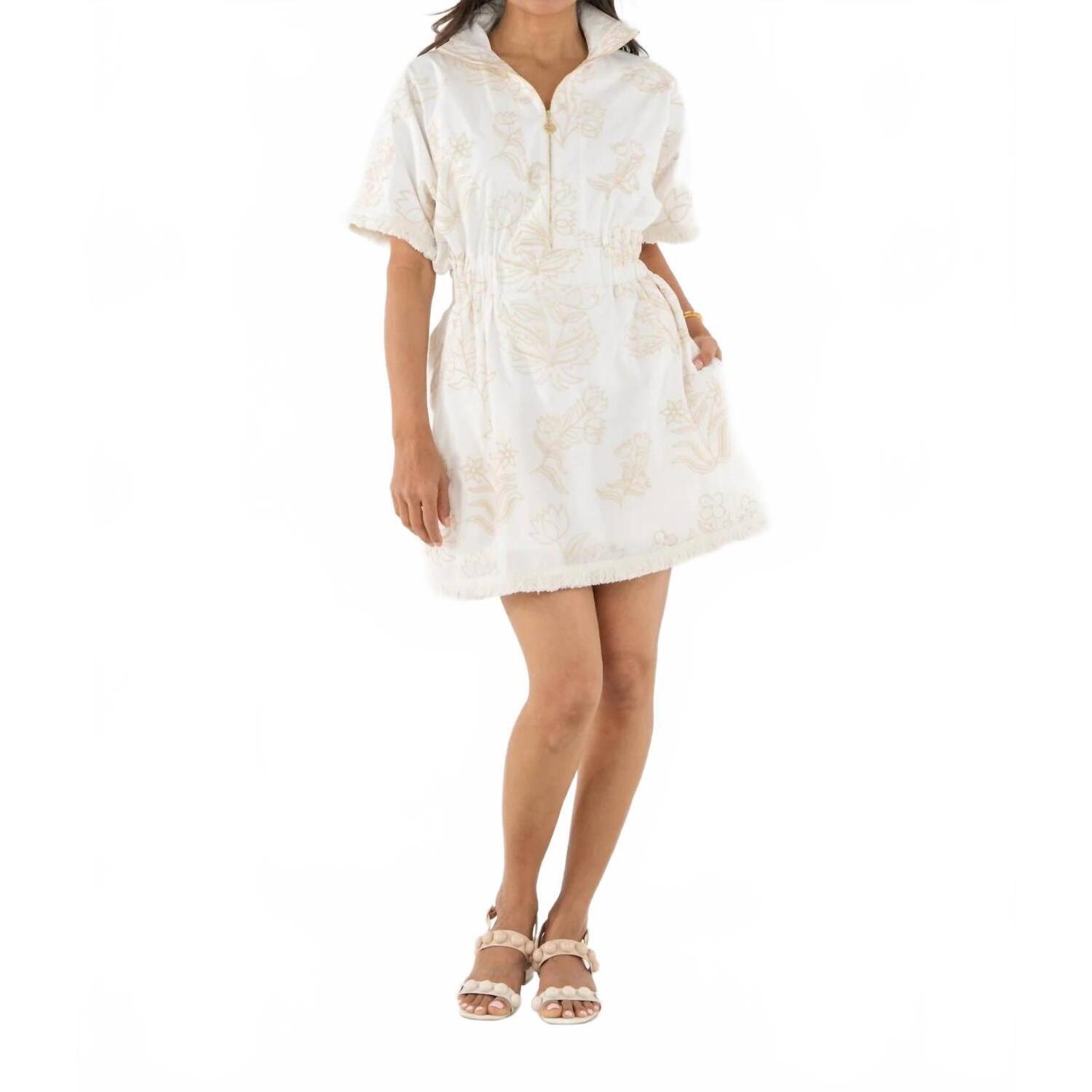 New Emily Mccarthy Pullover Dress In Blanc Petals